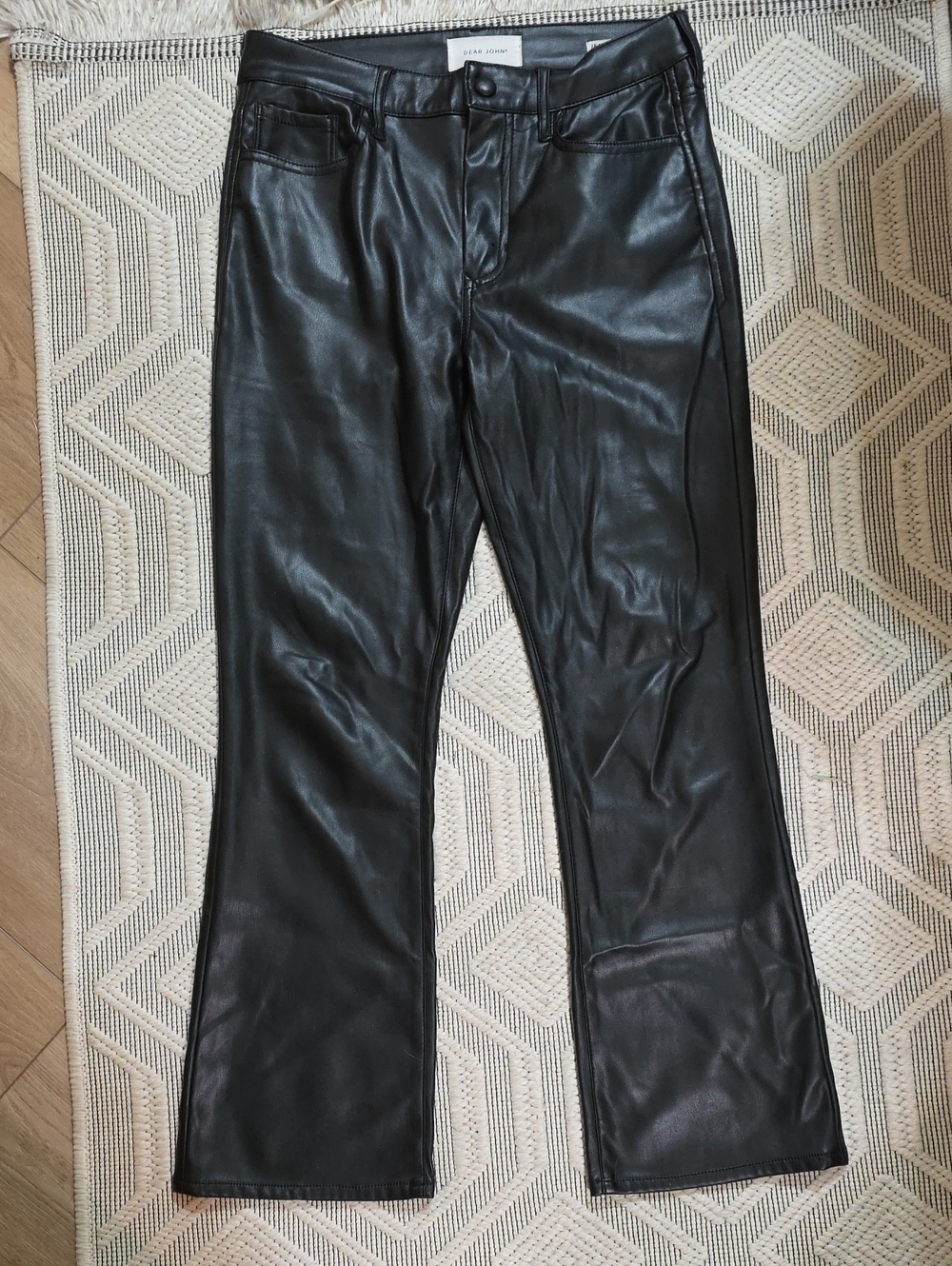 Dear John Black Faux Leather Ankle Pants